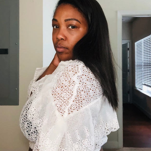 self-portrait Floral Organza Eyelet Lace Blouse - Picture 3 of 8